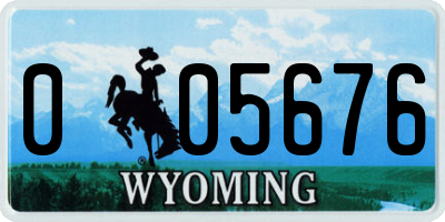 WY license plate 005676