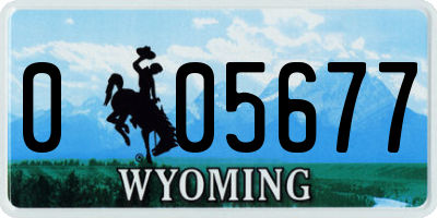 WY license plate 005677