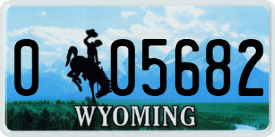 WY license plate 005682