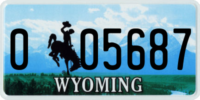 WY license plate 005687