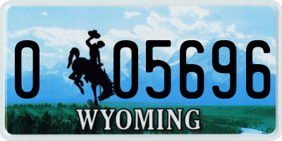 WY license plate 005696