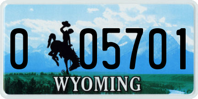 WY license plate 005701