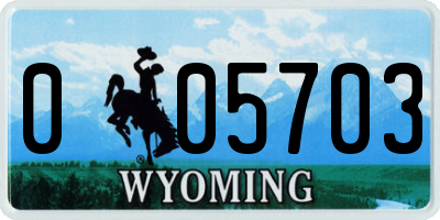 WY license plate 005703