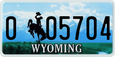 WY license plate 005704