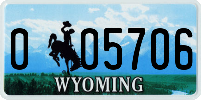 WY license plate 005706