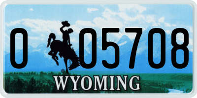 WY license plate 005708