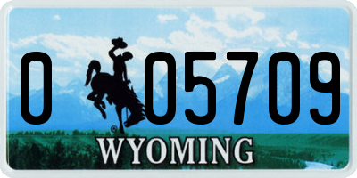 WY license plate 005709