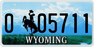 WY license plate 005711