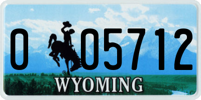 WY license plate 005712