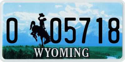 WY license plate 005718