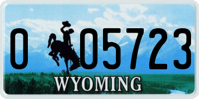 WY license plate 005723