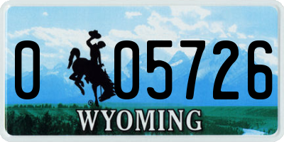 WY license plate 005726