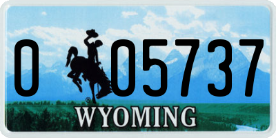 WY license plate 005737