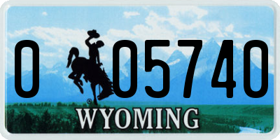 WY license plate 005740