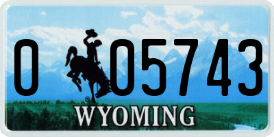 WY license plate 005743