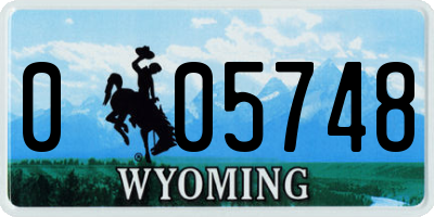 WY license plate 005748