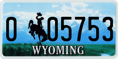 WY license plate 005753