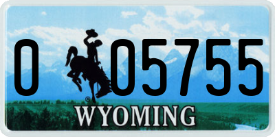 WY license plate 005755