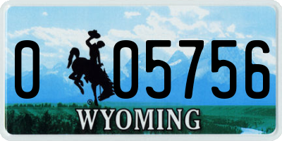 WY license plate 005756