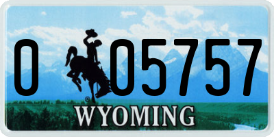 WY license plate 005757