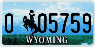 WY license plate 005759