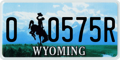 WY license plate 00575R