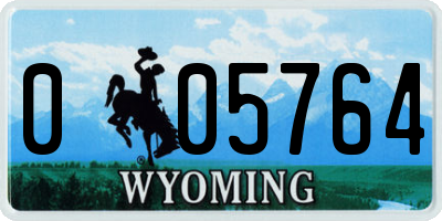 WY license plate 005764