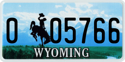 WY license plate 005766