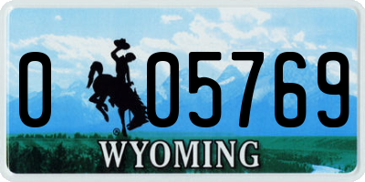 WY license plate 005769