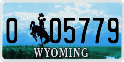 WY license plate 005779