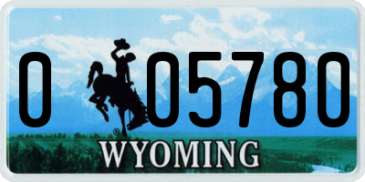 WY license plate 005780