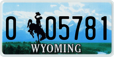 WY license plate 005781