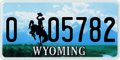 WY license plate 005782