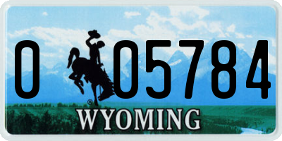WY license plate 005784