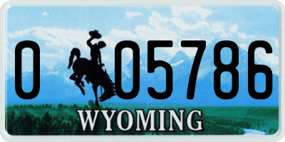 WY license plate 005786