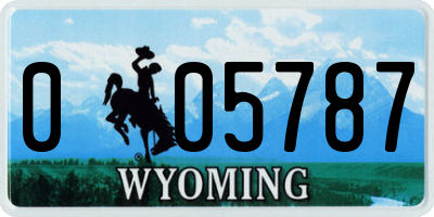 WY license plate 005787