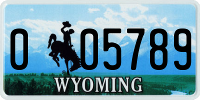 WY license plate 005789