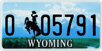 WY license plate 005791