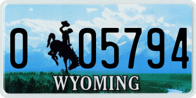 WY license plate 005794