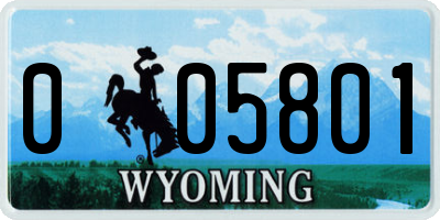 WY license plate 005801