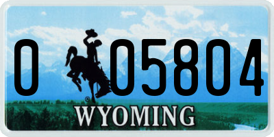 WY license plate 005804