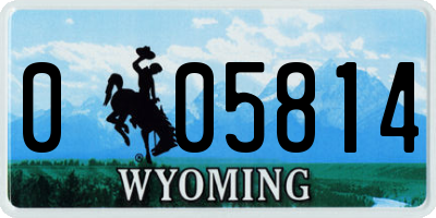 WY license plate 005814