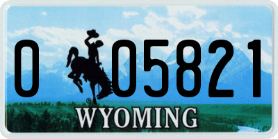 WY license plate 005821