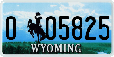 WY license plate 005825