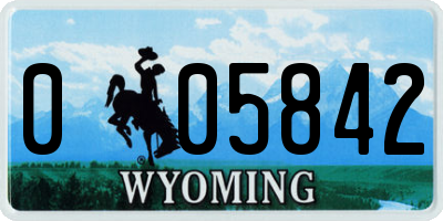 WY license plate 005842