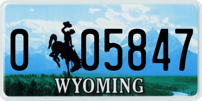 WY license plate 005847