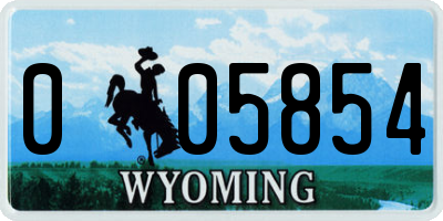 WY license plate 005854