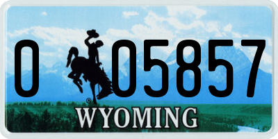 WY license plate 005857