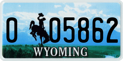 WY license plate 005862