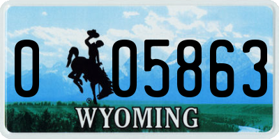 WY license plate 005863